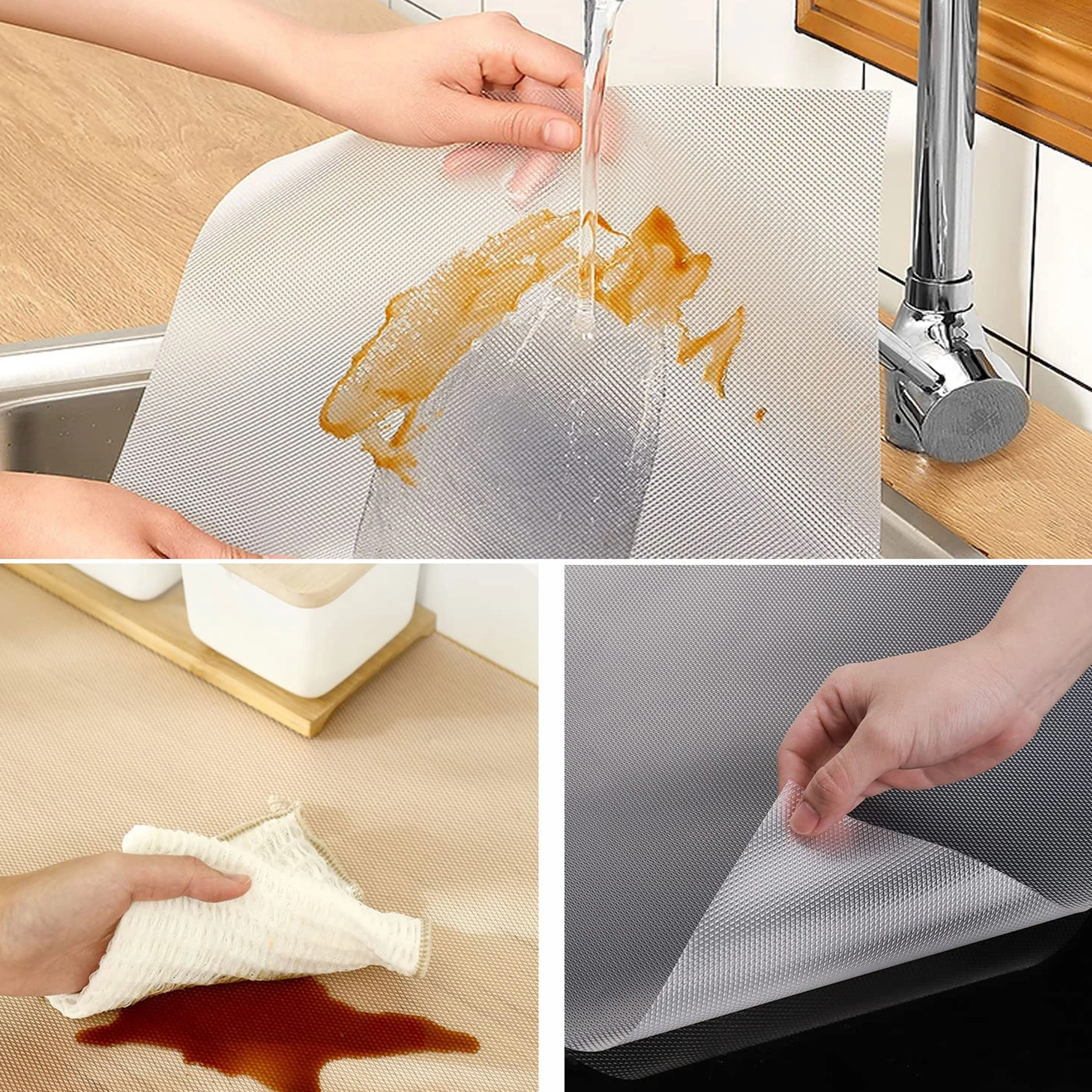 1 Roll Kitchen Drawer Liner Clear Shelf Mat Cover Non Slip Grip Tool Box 12"X30"