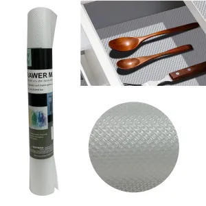 1 Roll Kitchen Drawer Liner Clear Shelf Mat Cover Non Slip Grip Tool Box 12"X30"