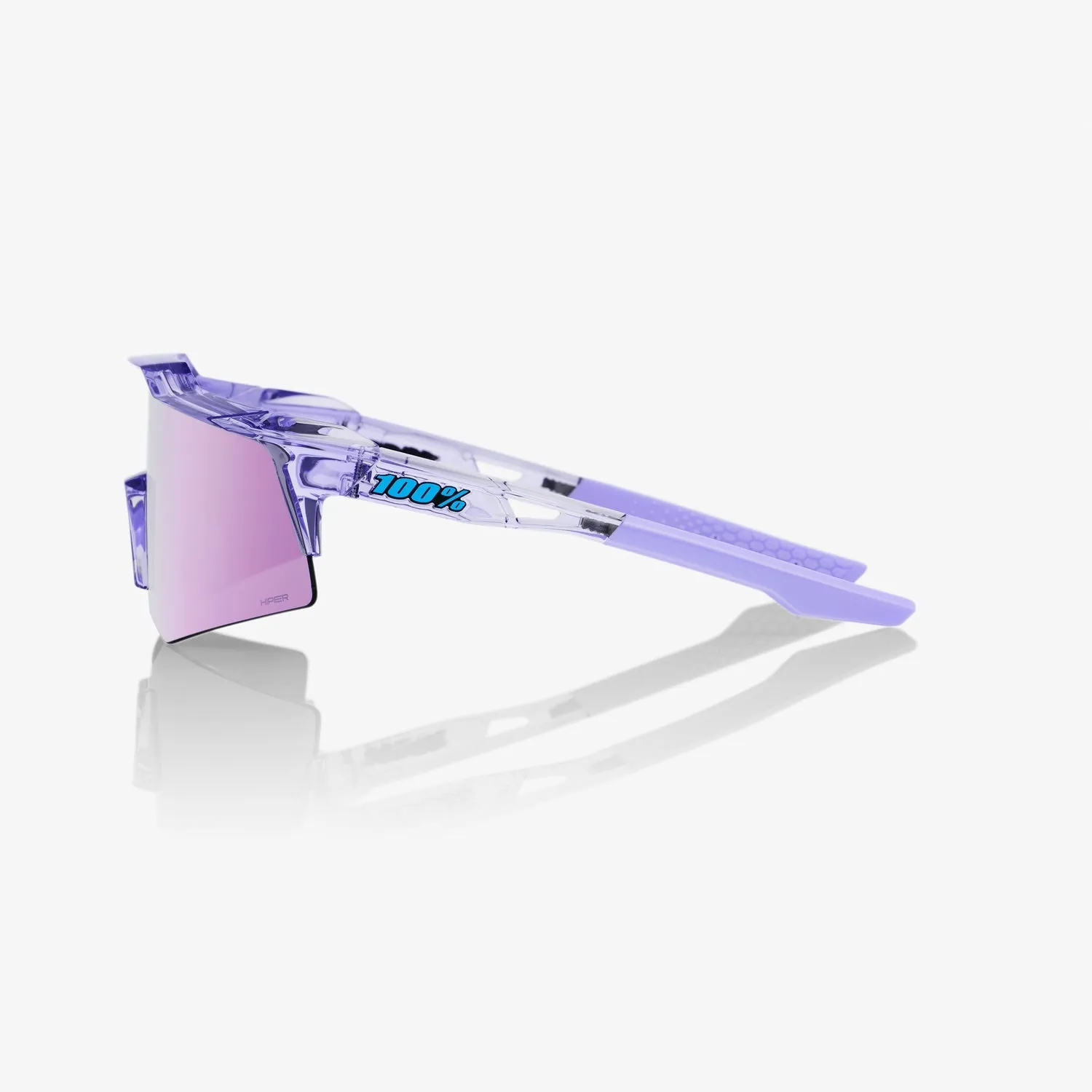 100% Speedcraft XS Polished Translucent Lavender Sunglasses, Lavender Mirror