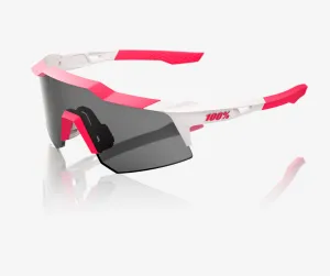 100% Speedcraft XS Puddy Pink White Sunglasses, Smoke Lens