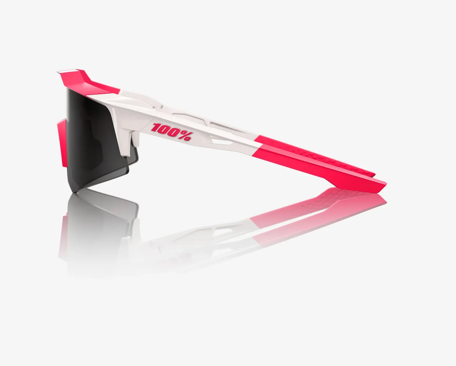 100% Speedcraft XS Puddy Pink White Sunglasses, Smoke Lens