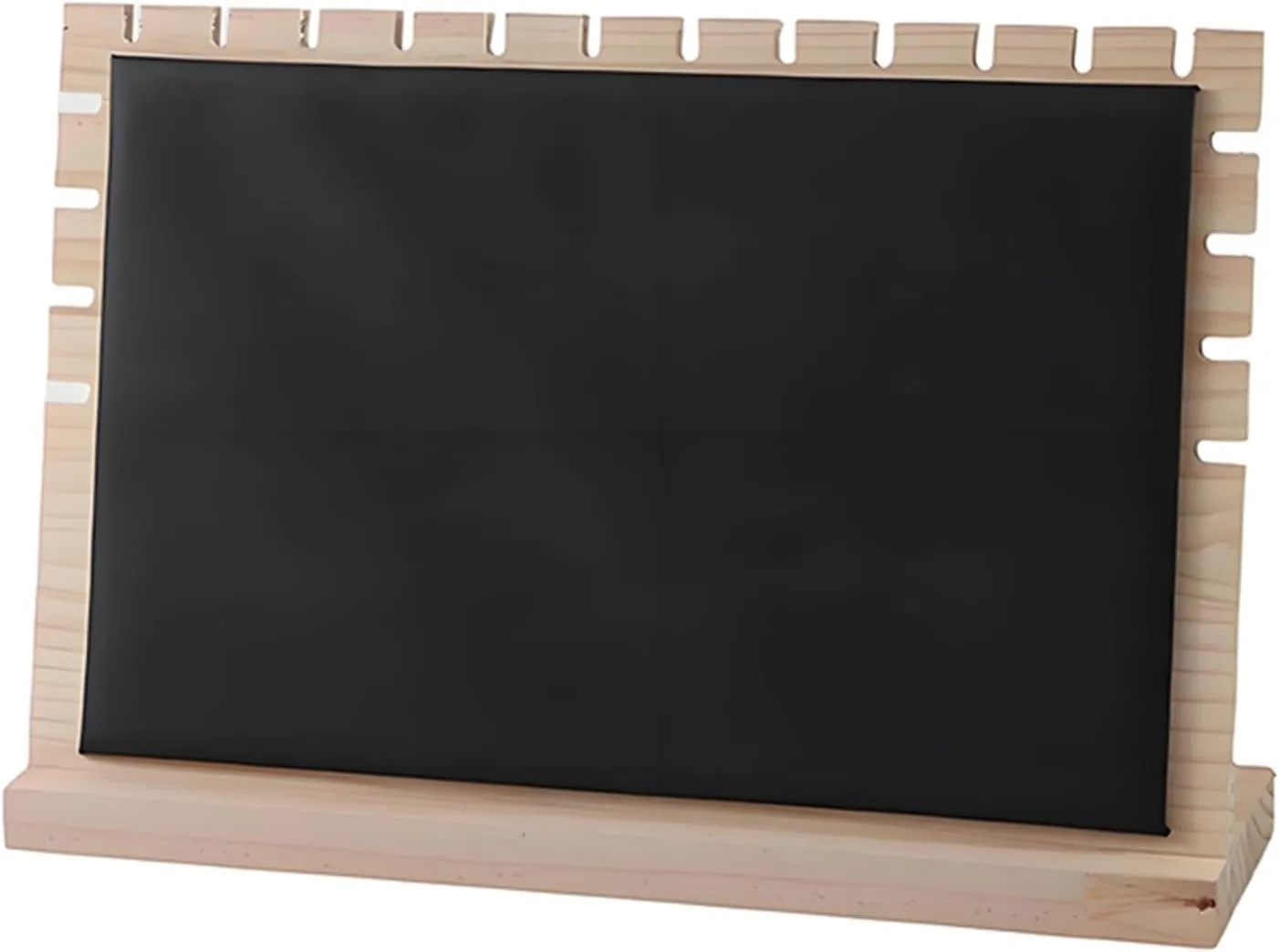11.7" Horizontal Necklace Jewelry Display Stand with Leather Soft Mat Wood Necklace Pendant Tabletop Display Storage Holder for Home Selling Shows (1, Black)