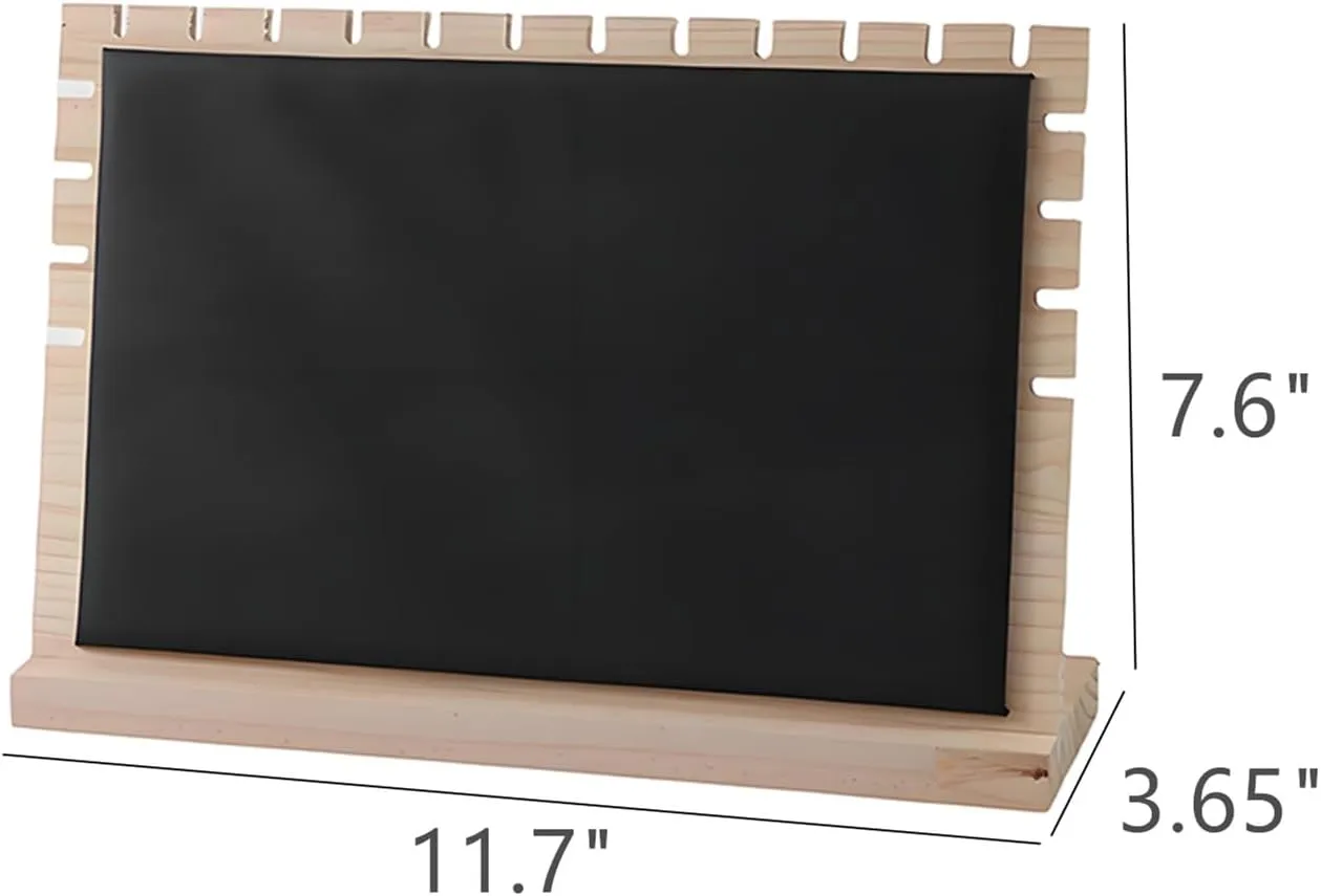 11.7" Horizontal Necklace Jewelry Display Stand with Leather Soft Mat Wood Necklace Pendant Tabletop Display Storage Holder for Home Selling Shows (1, Black)