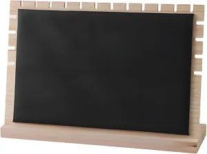 11.7" Horizontal Necklace Jewelry Display Stand with Leather Soft Mat Wood Necklace Pendant Tabletop Display Storage Holder for Home Selling Shows (1, Black)