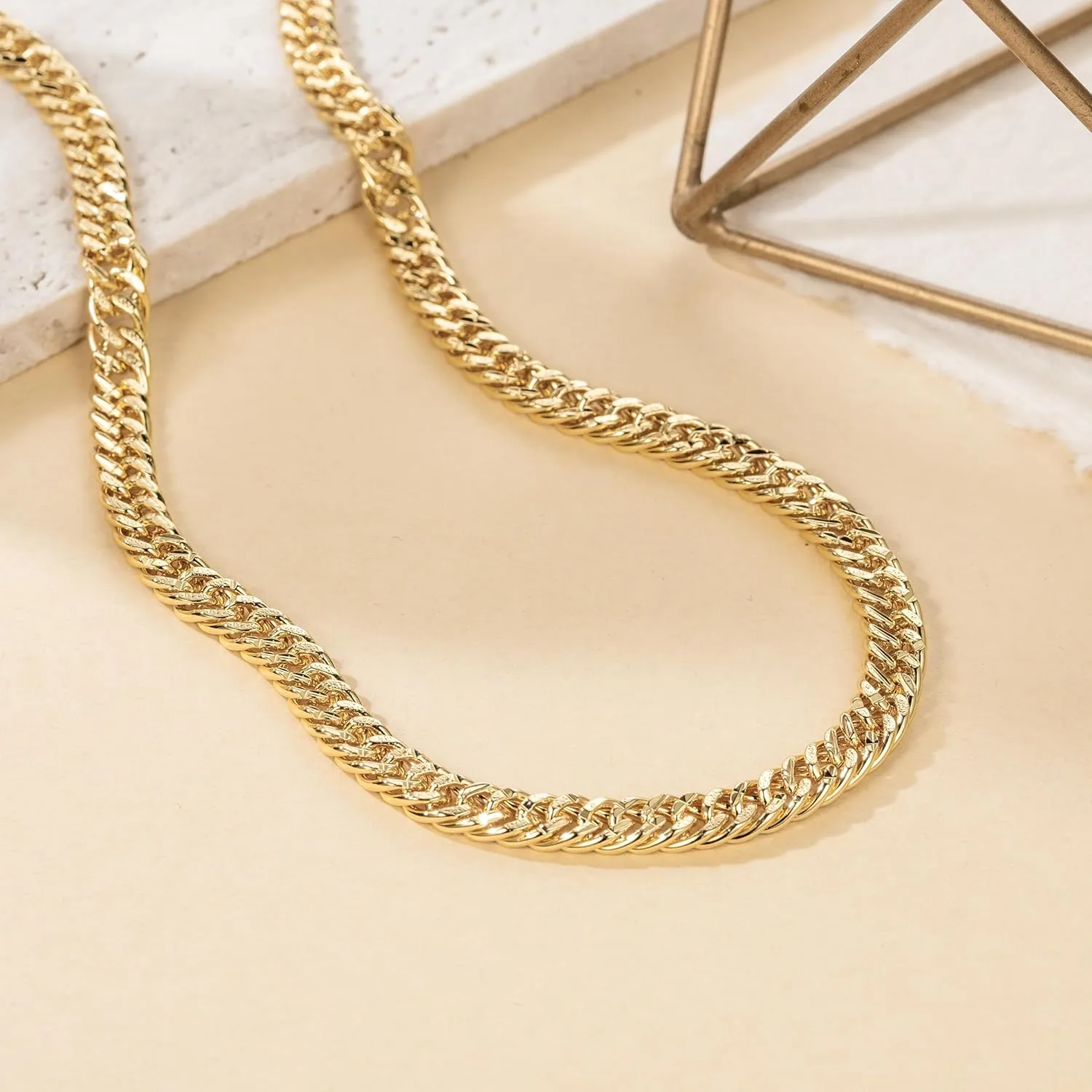 14K Gold Chain for Women Cuban Link Chain Chunky Necklaces for Women Men Trendy Luxury and Strong Cuban Chains for Mens Gold Chains Necklace 16,18,20,22,24 Inches