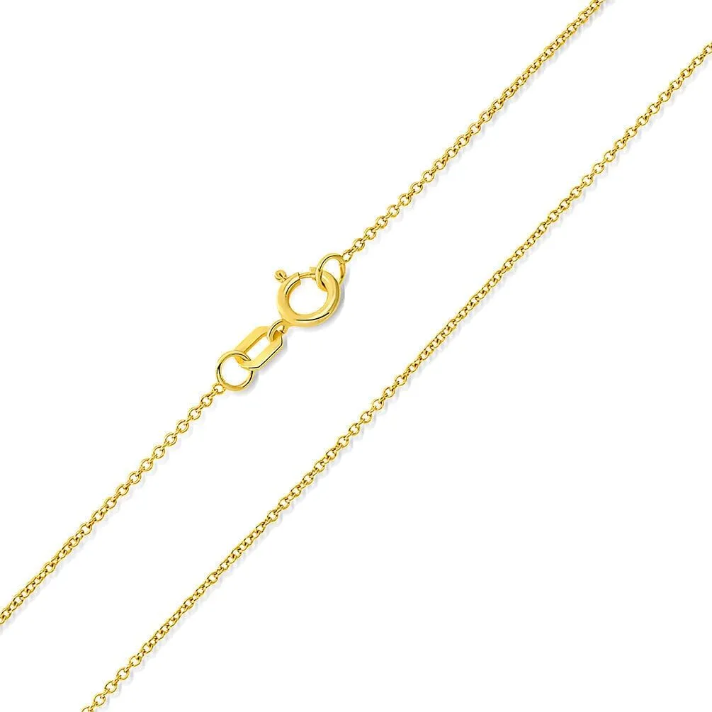 14k Solid Gold Plain and Simple Religious Cross Pendant Necklace