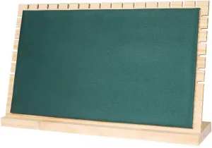 15.5" Horizontal Necklace Jewelry Display Stand with Flannelette Soft Mat Wood Necklace Pendant Chain Jewelry Tabletop Display Storage Holder for Vendors Exhibitor Craft Shows (1, Green)