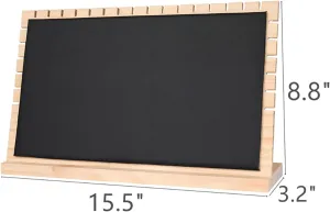 15.5" Horizontal Necklace Jewelry Display Stand with Leather Soft Mat Wood Necklace Pendant Chain Jewelry Tabletop Display Storage Holder for Vendors Exhibitor Craft Shows (1, Black)