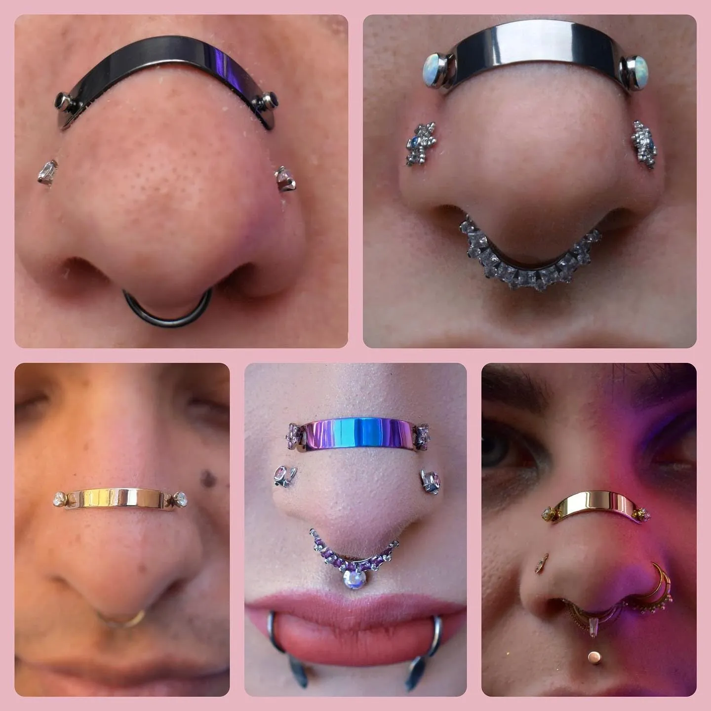 16G/18G Surgical Steel Across Top Nose Rings Chain for Women Cubic Zirconia Nose Studs Nostril Chain for Women Men Chain Nose Piercing Jewelry Eyebrow Piercing Jewelry Silver