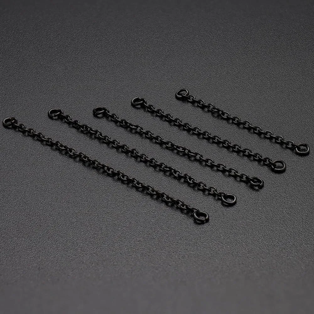 5PCS Nose Chain Stainless Steel Black Nose Ring Chain Piercing Across Nose Cross Heart Double Nose Nostril Jewelry for Women Men