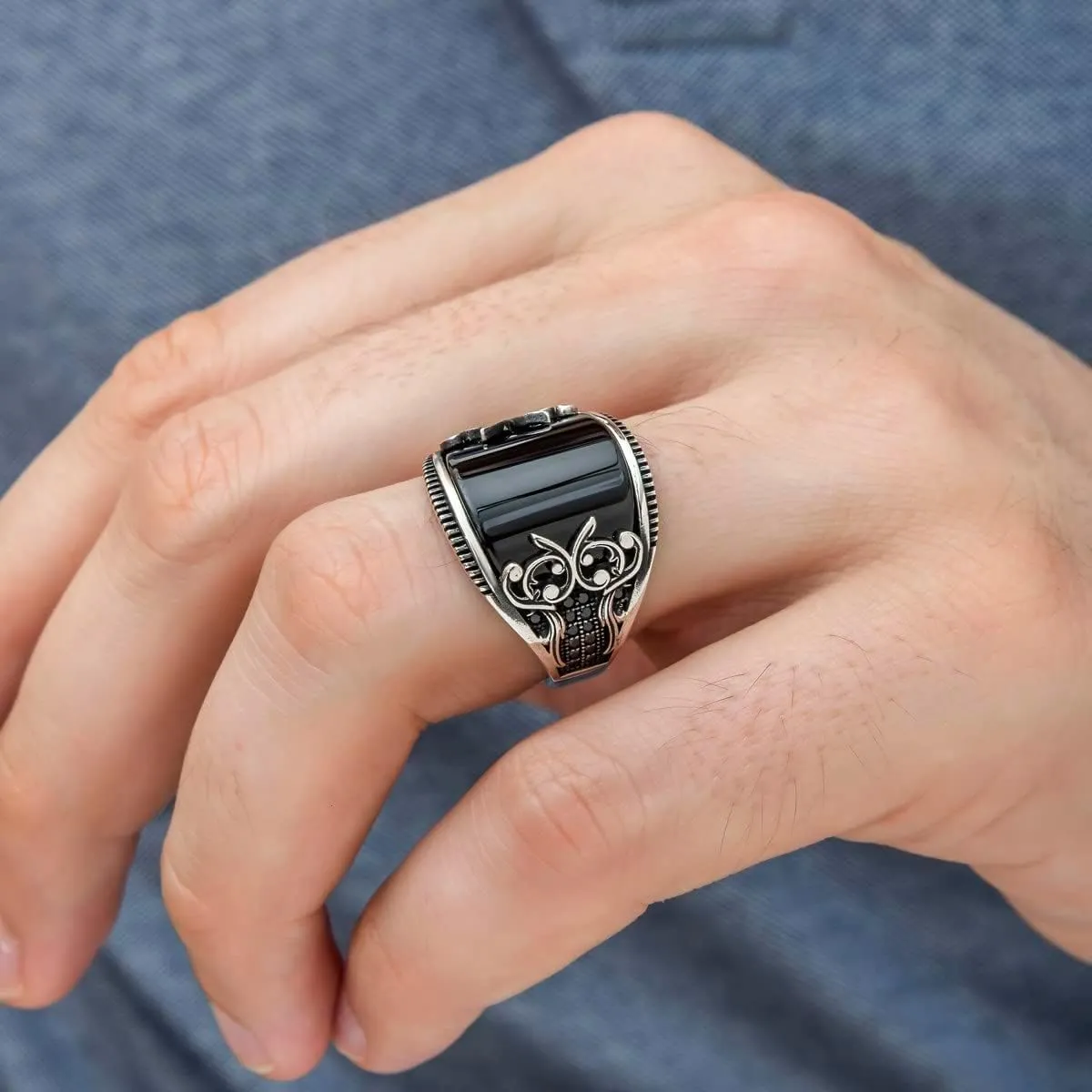925 Sterling Silver Men Silver Ring with Onyx Stone, Sterling Silver Rings for Men with Black Onyx Stone, Handmade Black stone Silver Ring, Handmade Mens Jewelry Ring, Minimalist Black Silver Ring, Onyx Gemstone Ring, Gift for him