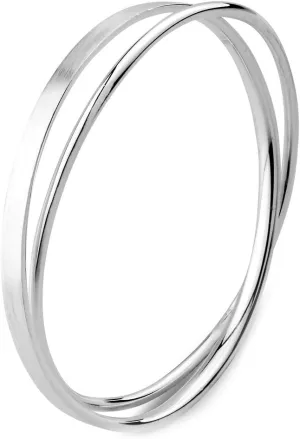 990 Solid Sterling Silver Polished and Rough Twisted Bangle Bracelet for Women | Silver Bracelets for Women | 925 Sterling Silver Bracelets for Women | Jewelry Bracelets | Ladies Jewelry