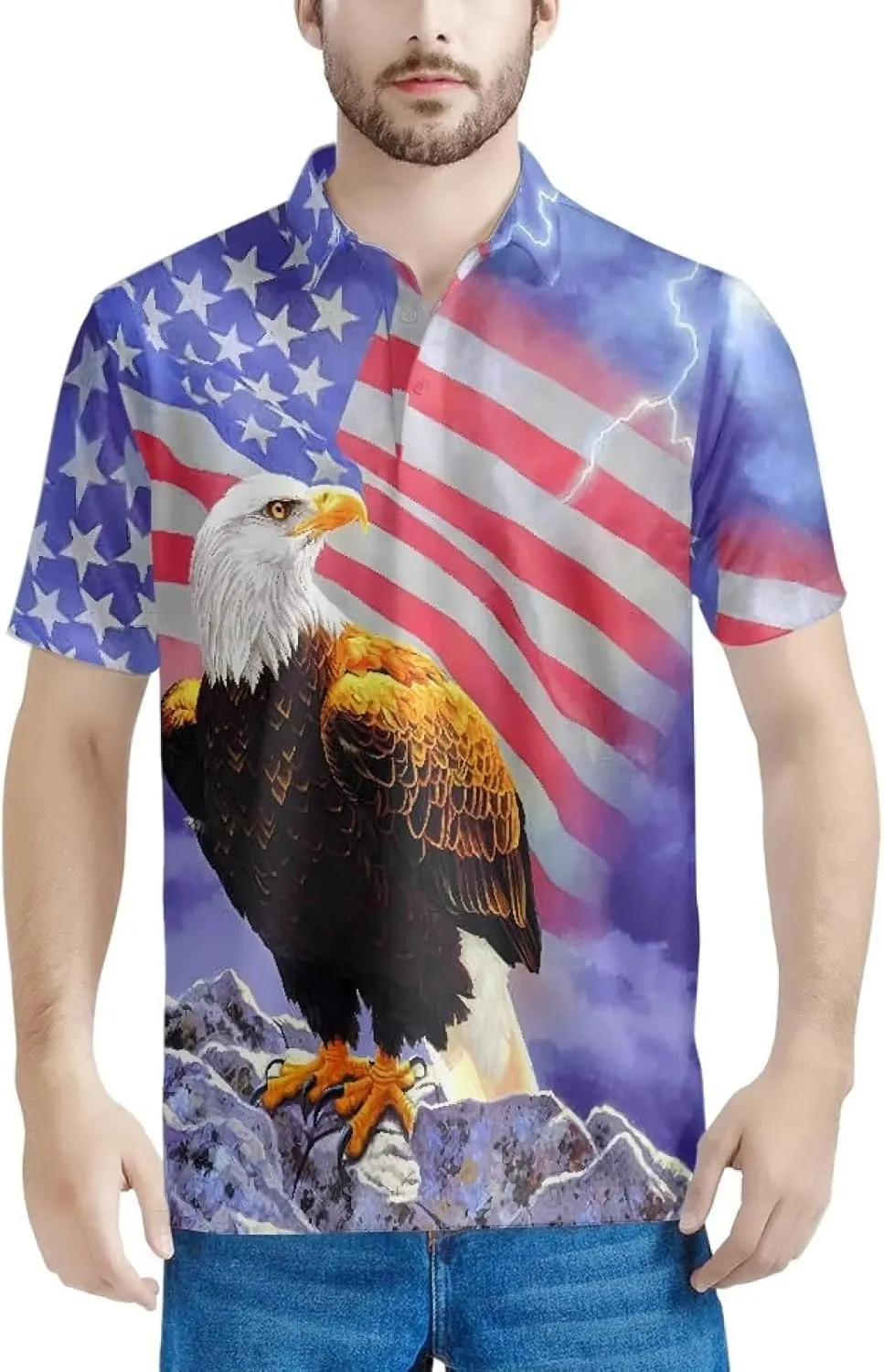AFPANQZ Men's Casual Shirts Golf Tee Button Down Short Sleeve Casual Sports Shirts Halloween Christmas Party Outfit