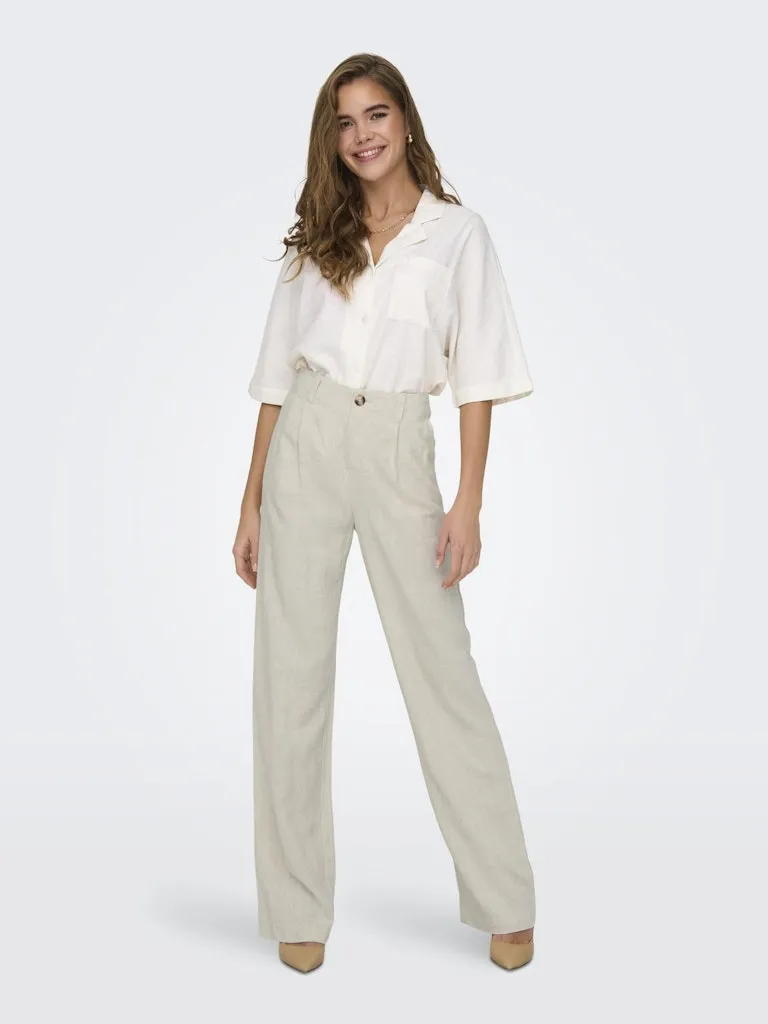 Agnes Linen Pants-Moonbeam