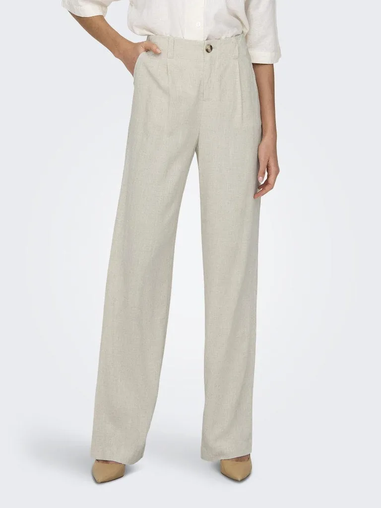 Agnes Linen Pants-Moonbeam
