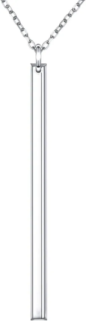 Alphm Long Chain Vertical Bar Y Necklace S925 Sterling Silver Pendant for Women Statement Jewelry