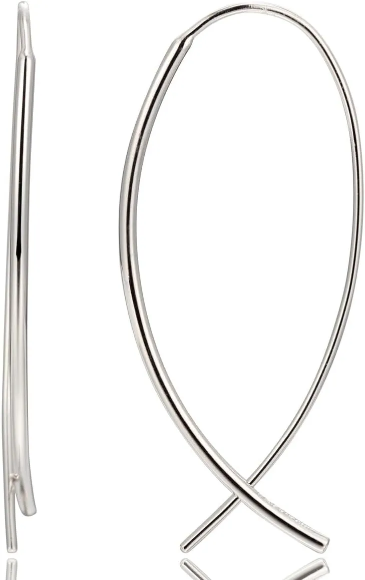 Amazon Essentials 14k Rose Gold Plated Sterling Silver Hard Wire Threader Earrings (previously Amazon Collection)