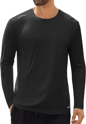 Angel season Men's Rash Guard Shirts UPF 50  Long Sleeve Swim Shirts Quick Dry UV Sun Protection Lightweight