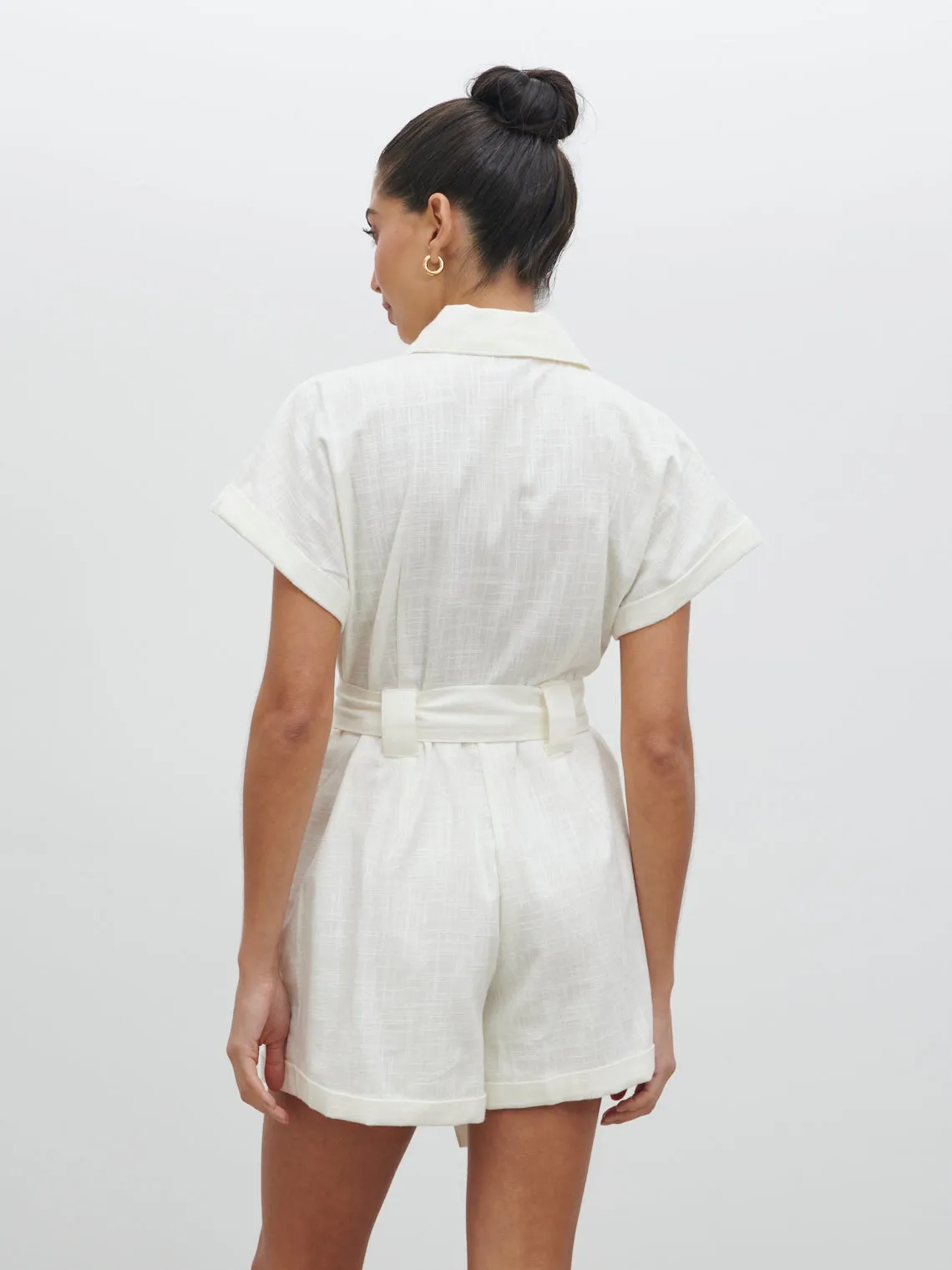 Anica Utility Playsuit - Cream