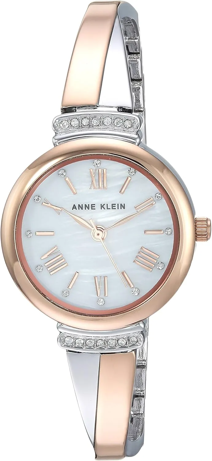 Anne Klein Women's Premium Crystal Accented Bangle Watch Set, AK/2245