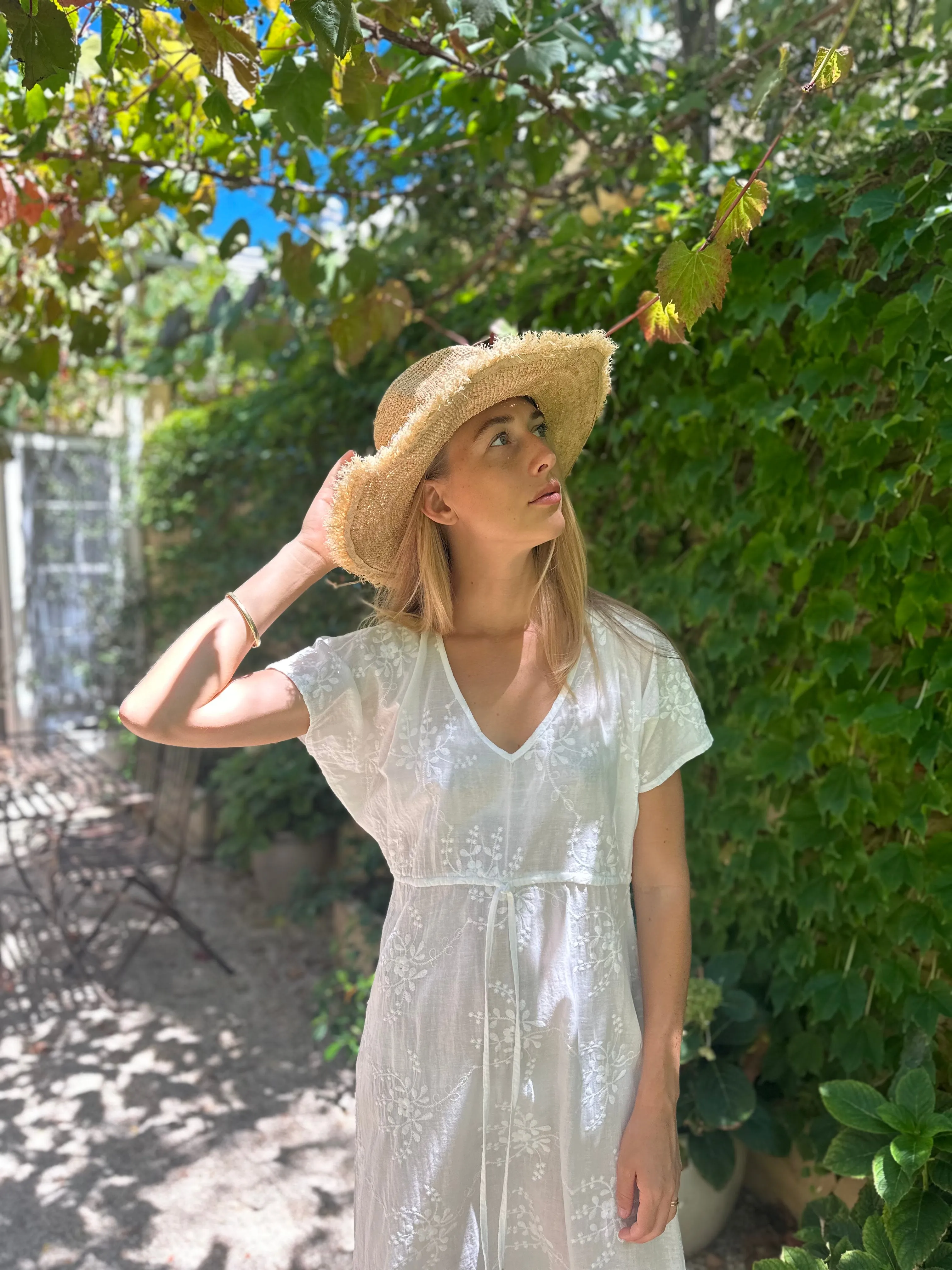 Antibes Embroidered Cotton Dress Vine
