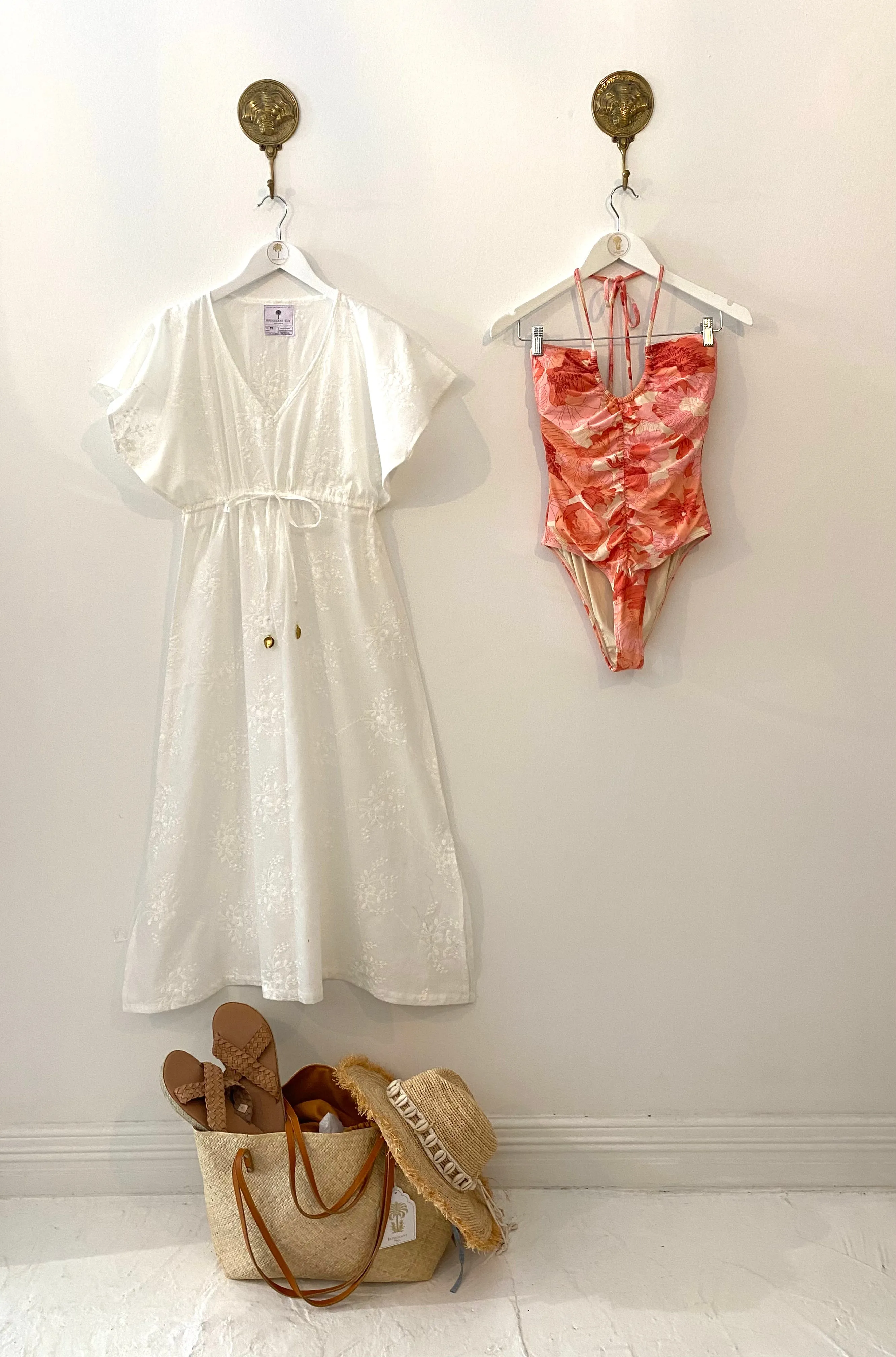 Antibes Embroidered Cotton Dress Vine