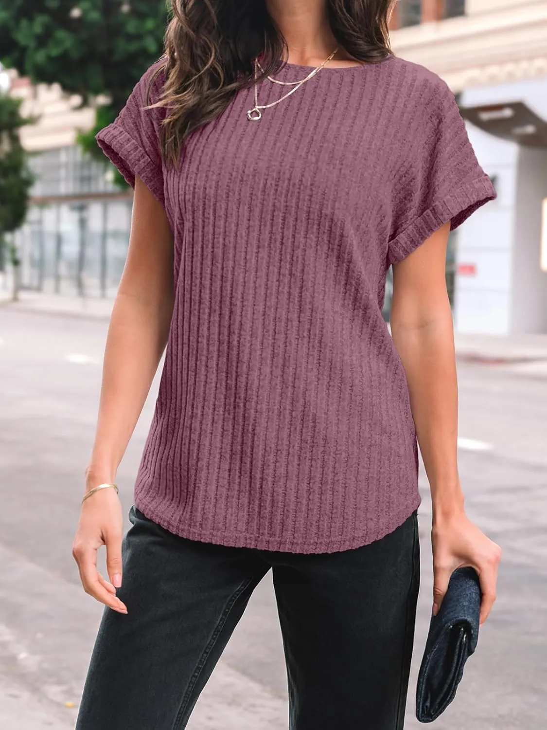 AUTOMET Women Shirts Summer Sweaters Regular Fit Short Sleeve Tunic Tops 2025 Dressy Casual Business Blouses