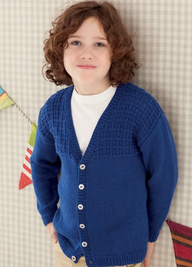 Babies and Boys V Neck Cardigans in Sirdar Snuggly DK (4657)