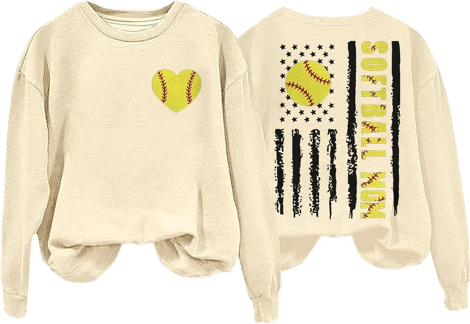 Baseball Mom Shirt Womens Long Sleeve Graphic Plus Size Softball Hoodies Heart Printed Casual Pullover Tops