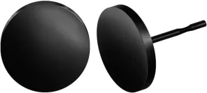 BEADNOVA Stainless Steel Stud Earrings Flat Circle Dot Earrings Fake Plugs Black Stud Piercing Post Earrings Fake Gauges for Men (2-10mm, Black, 1-3 pairs)