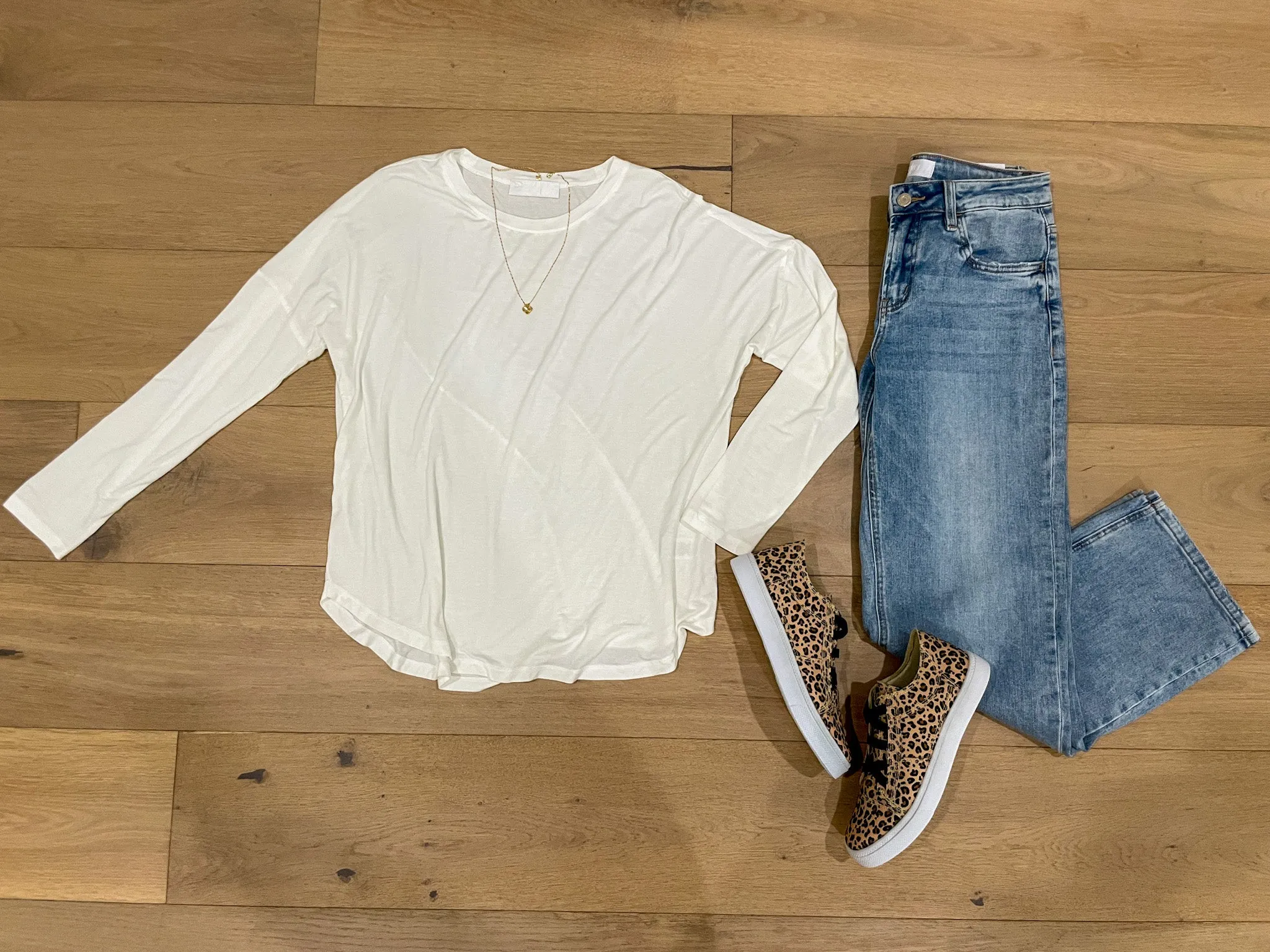 *BELLES & DOORBUSTER* Love to Layer Long Sleeve Tee in Off White *FINAL SALE*