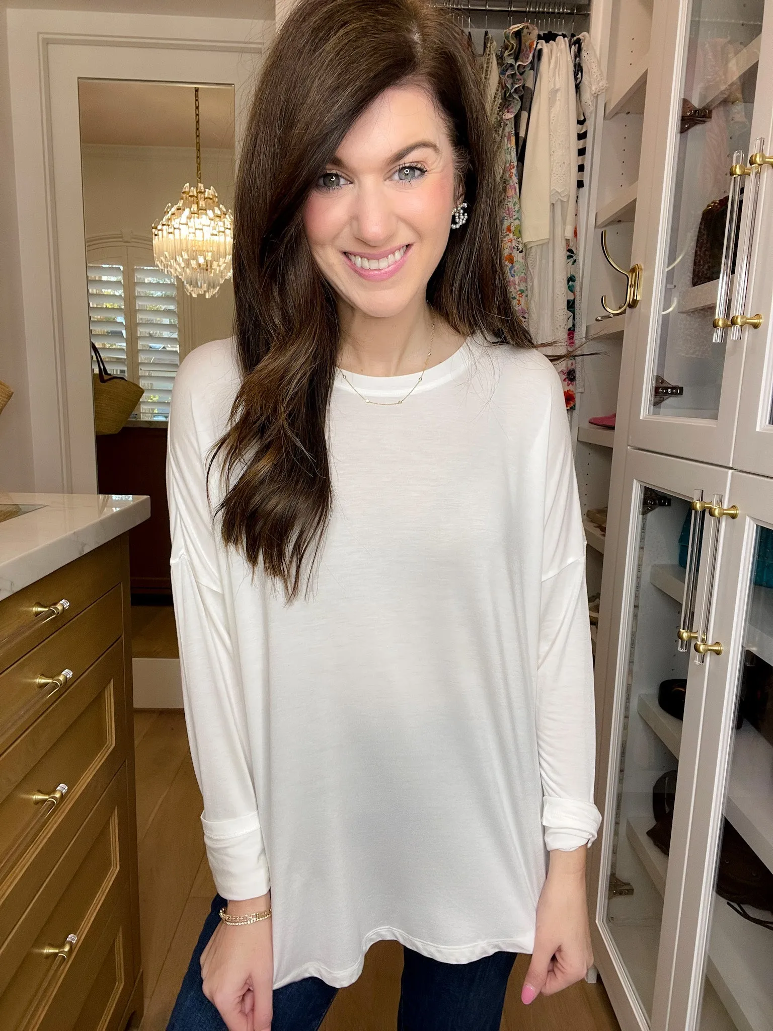 *BELLES & DOORBUSTER* Love to Layer Long Sleeve Tee in Off White *FINAL SALE*
