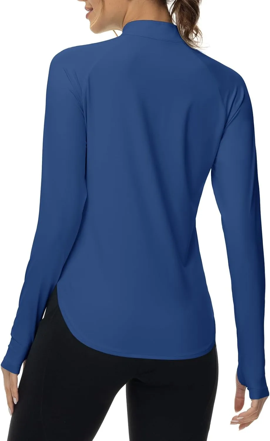 BGOWATU Women's Quarter Zip Pullover Athletic Long Sleeve UPF 50  Sun Shirt Quick Dry Golf Workout Hiking Running Shirts