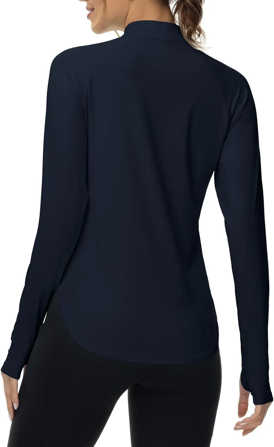BGOWATU Women's Quarter Zip Pullover Athletic Long Sleeve UPF 50  Sun Shirt Quick Dry Golf Workout Hiking Running Shirts