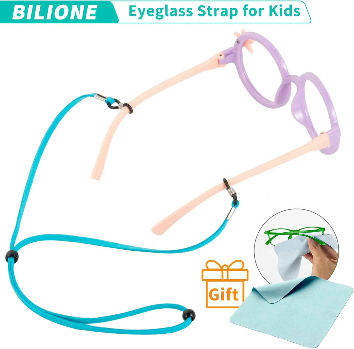 BILIONE Eyeglass Strap, 6Pcs Premium Glasses Holder Chains, Multicolor Eyewear Retainer for Women Men and Kids