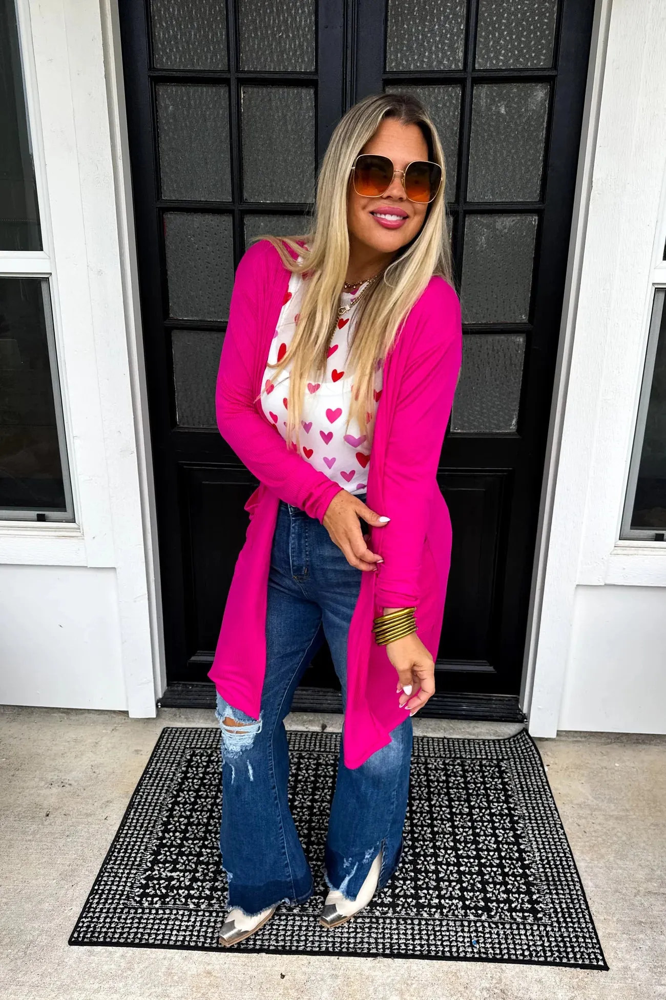 BLAKELEY SIERRA CARDIGAN IN FUCHSIA