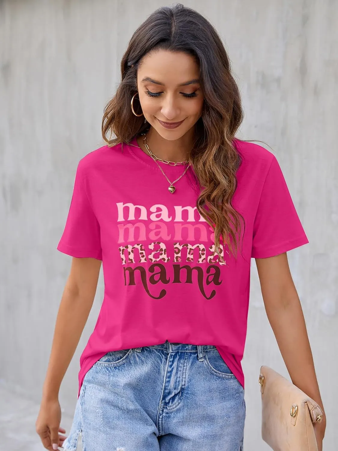 Blooming Jelly Womens Mama Shirt Fashion Graphic Tee Shirts Loose Fit Summer Tops Short Sleeve Blouses