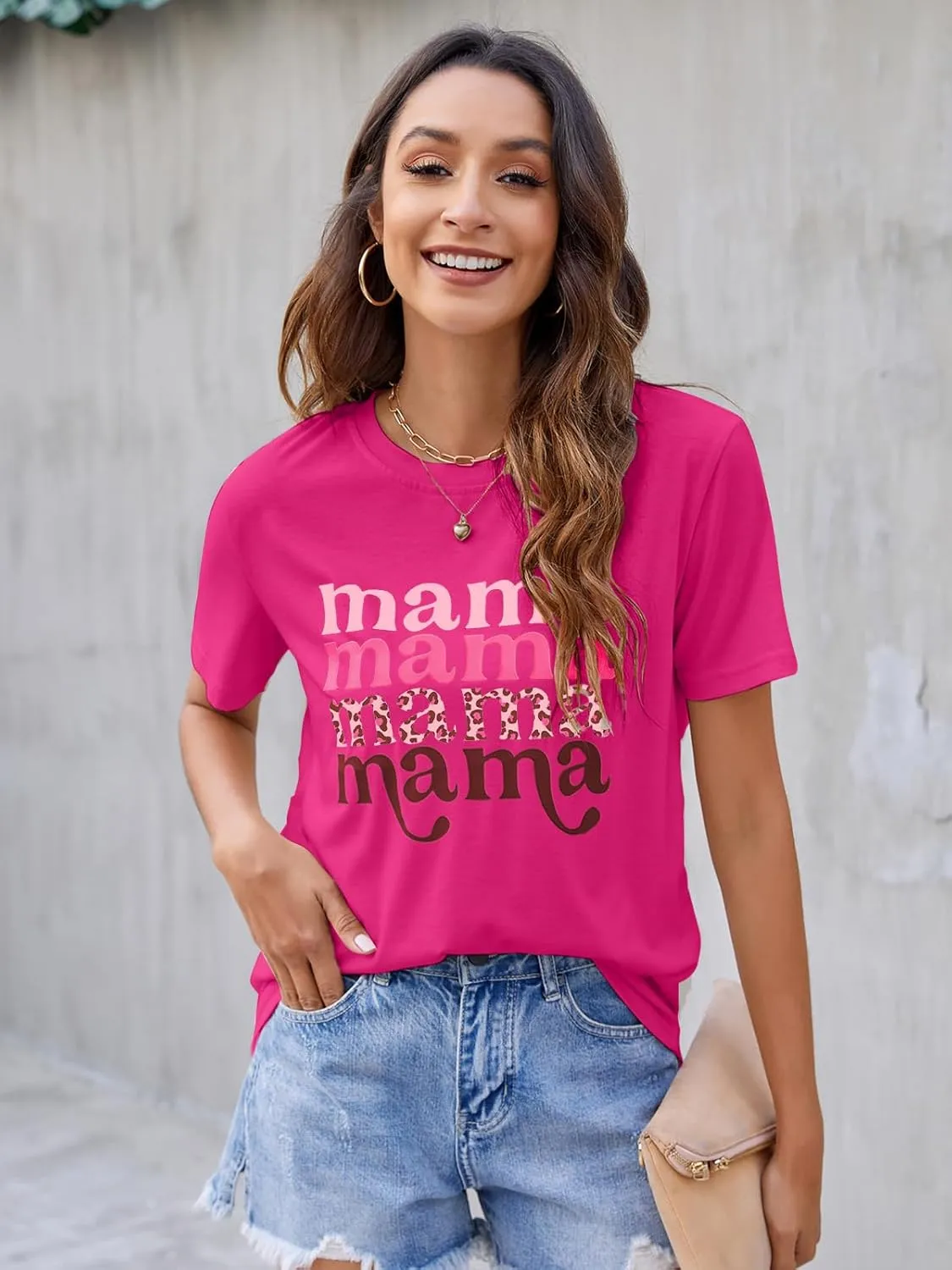 Blooming Jelly Womens Mama Shirt Fashion Graphic Tee Shirts Loose Fit Summer Tops Short Sleeve Blouses