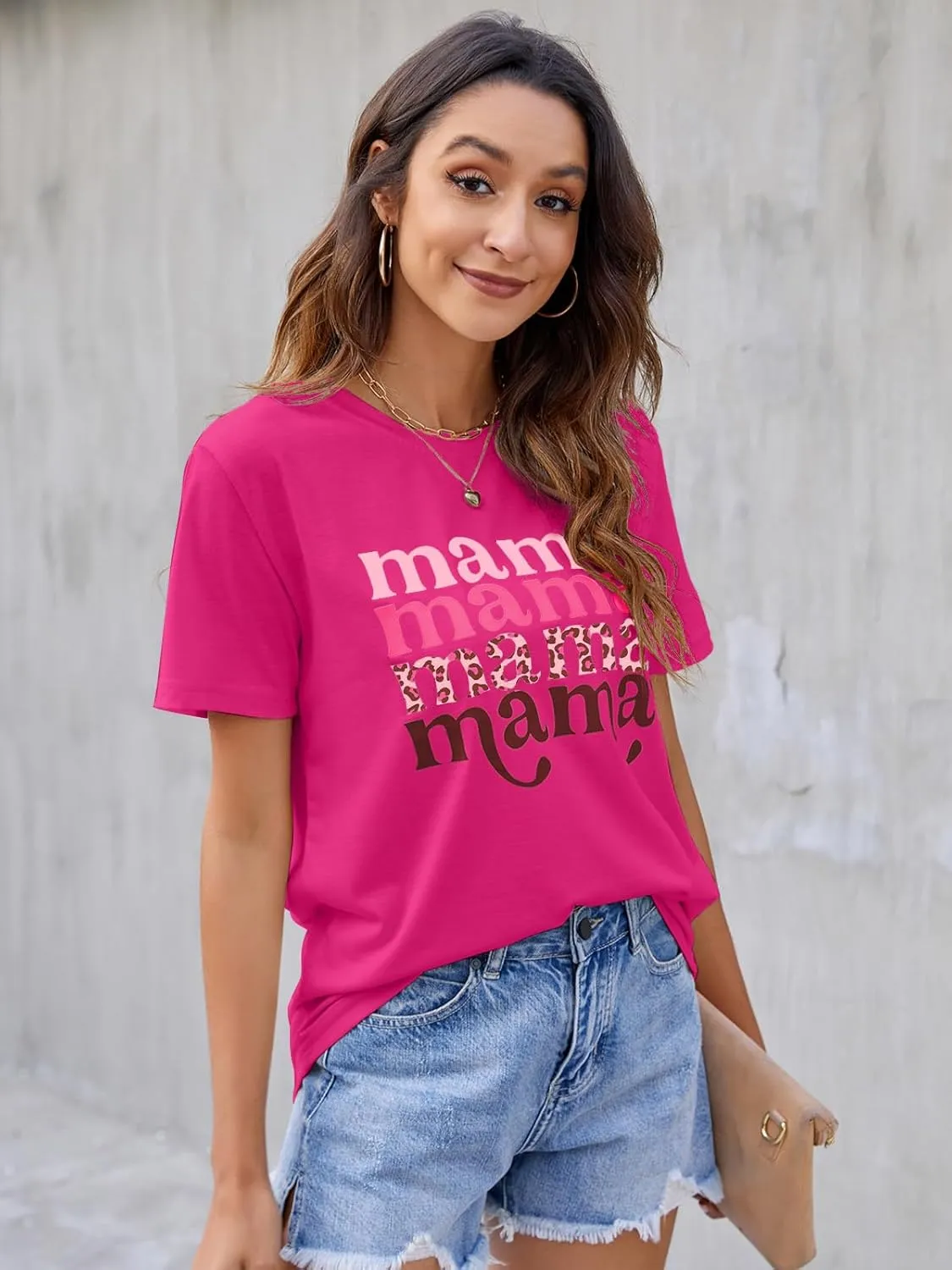 Blooming Jelly Womens Mama Shirt Fashion Graphic Tee Shirts Loose Fit Summer Tops Short Sleeve Blouses