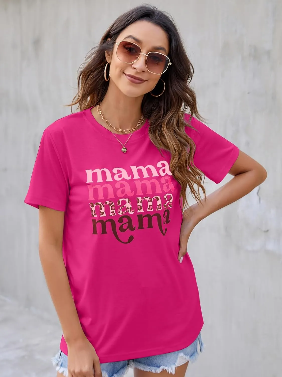 Blooming Jelly Womens Mama Shirt Fashion Graphic Tee Shirts Loose Fit Summer Tops Short Sleeve Blouses