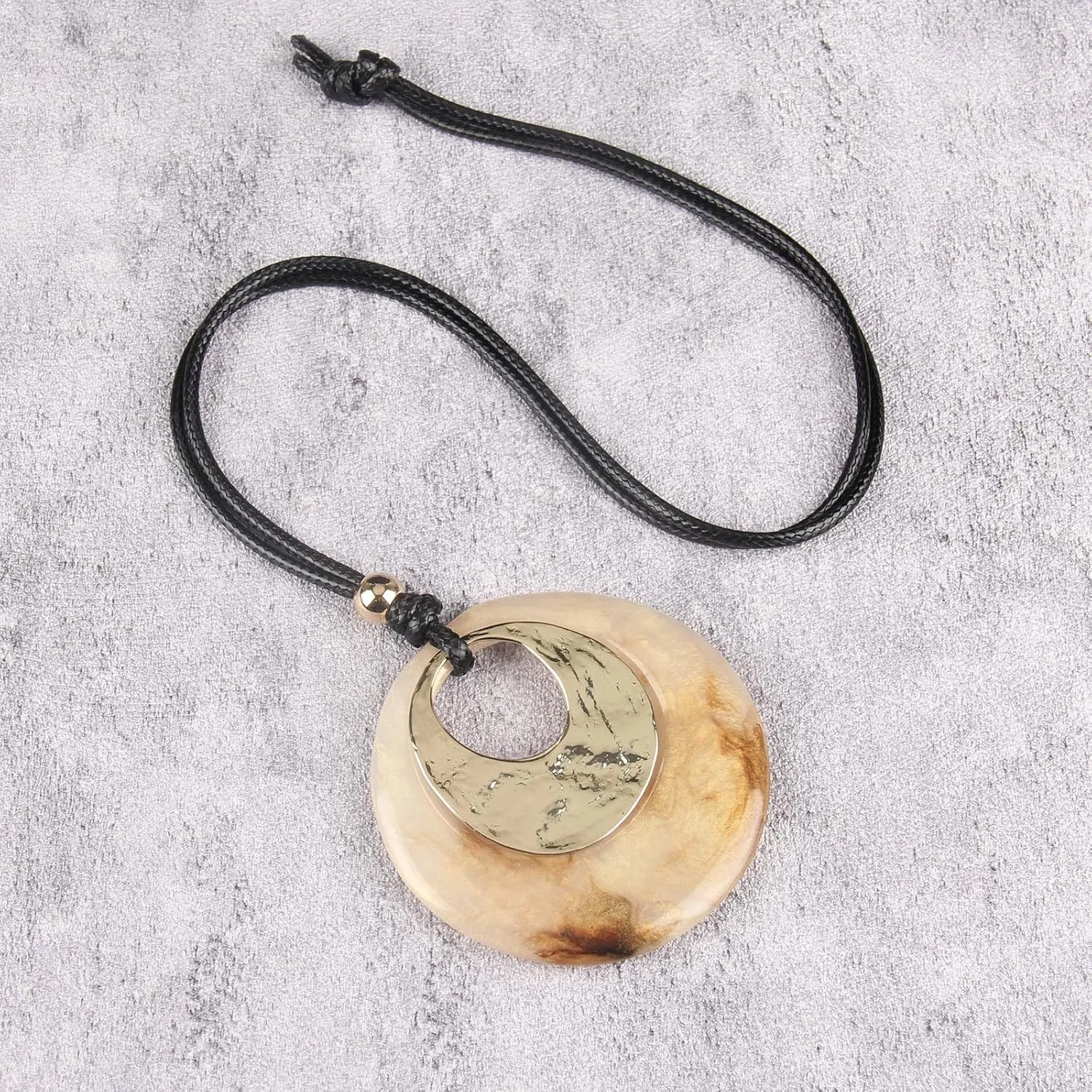 Bohemian Women's Leather Long Pendant Necklace Sweater necklace Adjustable Leather Retro Necklace Woven Handmade Jewelry