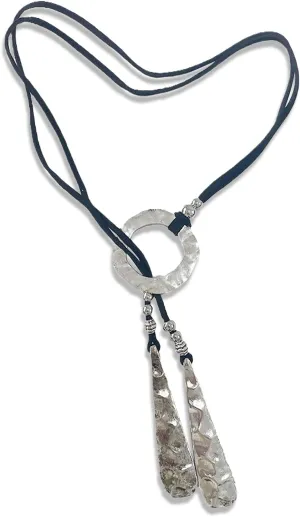 Boho Jewelry for Women Bohemian Southwestern Necklaces Trendy Layered Long Circle Necklace Casual Western Style Boho Layered Leather Necklace for Beach Summer Parties Fashion Accessories