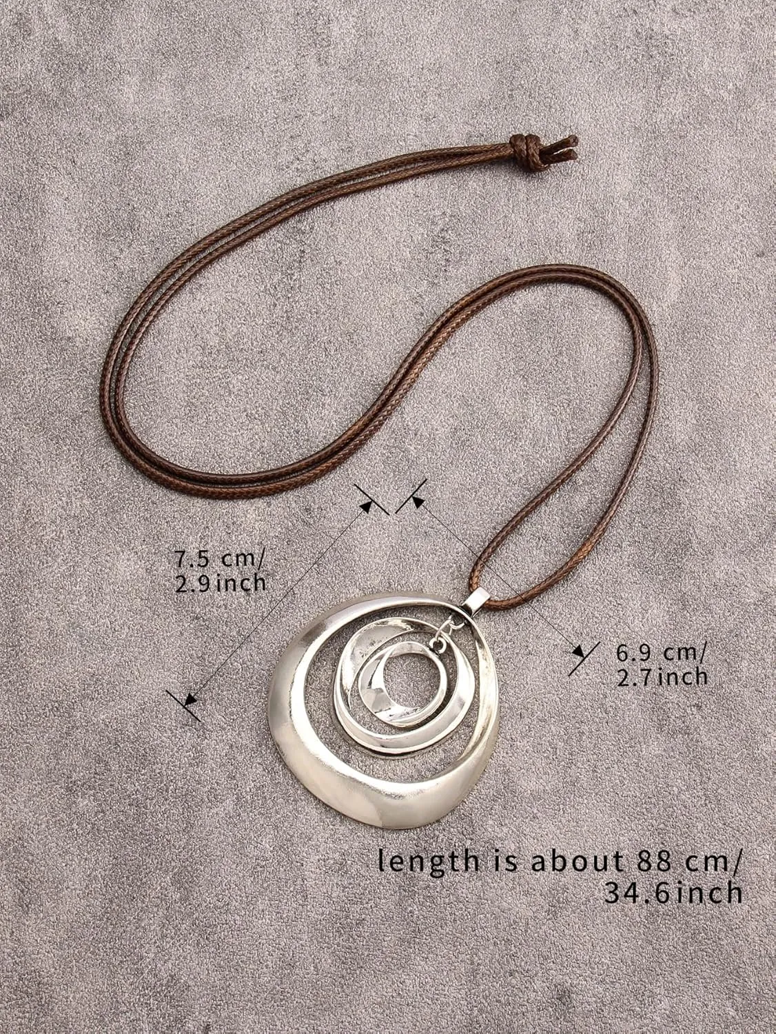 Boho Necklaces for Women Long Wooden Pendant Vintage Necklace Sweater Chain Necklace Handmade Jewelry