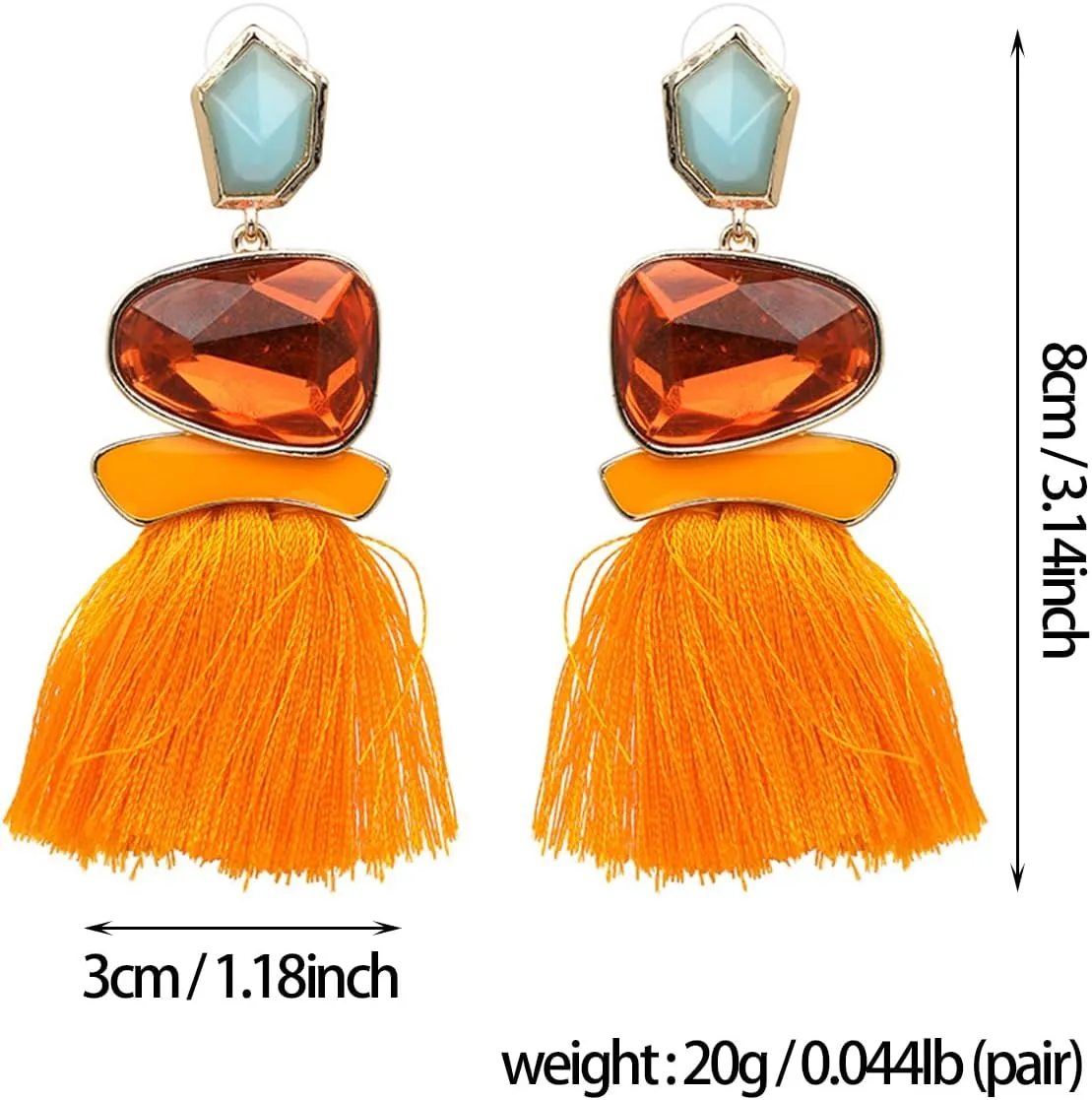 Boho Vintage Statement National Style Tassel Water Heart Leaf Shaped Alloy Long Drop Dangle Earrings