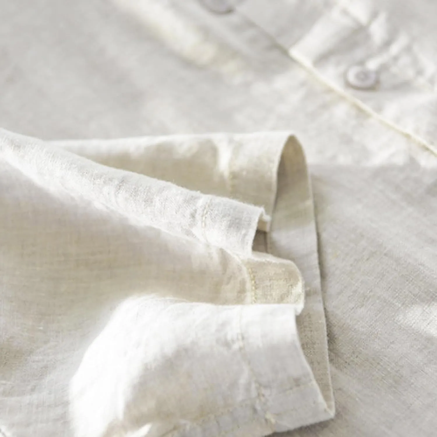 Button Down Shirts for Men Short Sleeve Linen T-Shirts Round Neck Casual Solid Blouse Loose Fit Summer Basic Tops