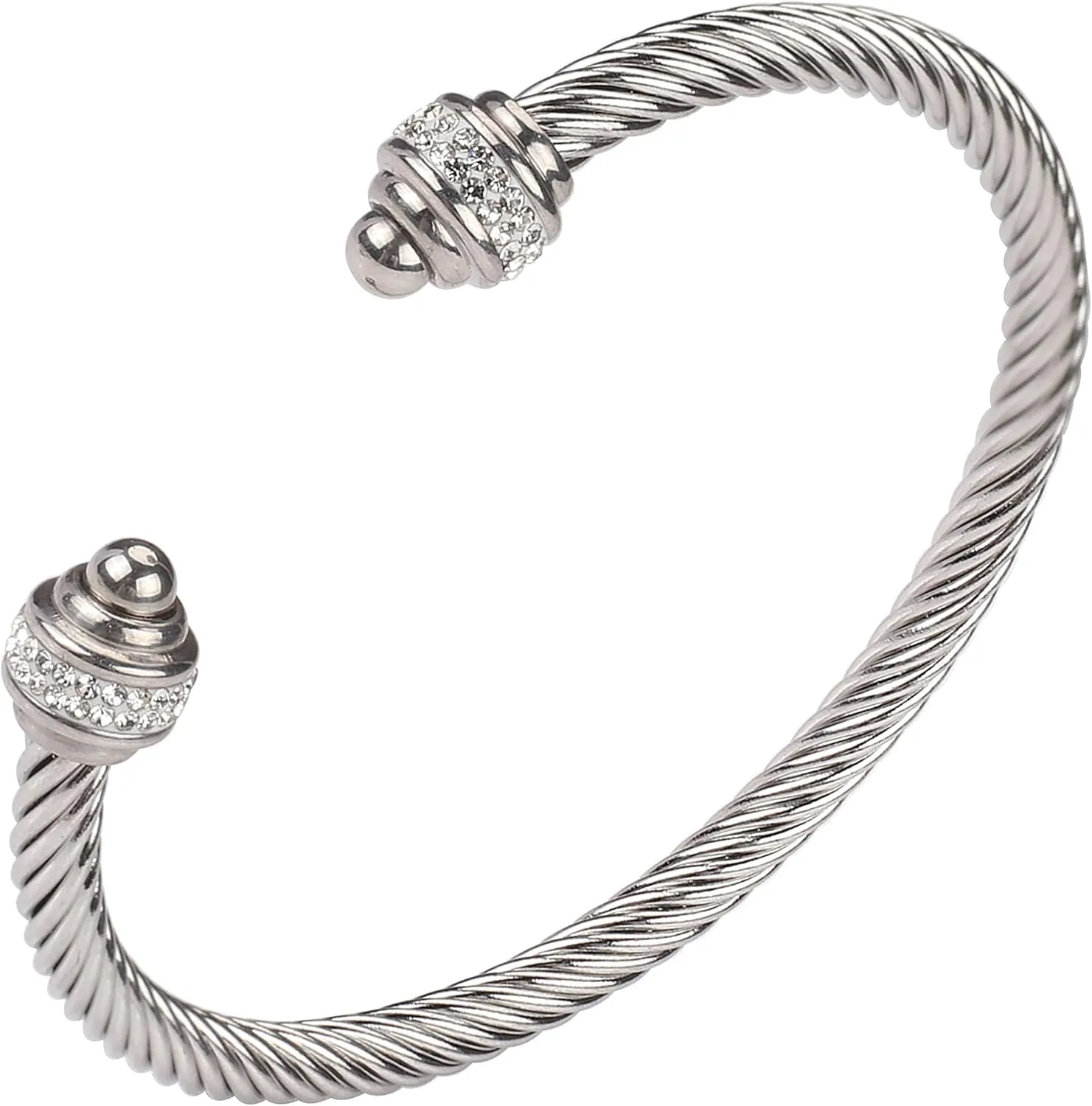 Cable Bracelet for Women, Twisted Cable Wire Bangles Bracelets Two Tone Women Jewelry