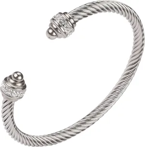 Cable Bracelet for Women, Twisted Cable Wire Bangles Bracelets Two Tone Women Jewelry
