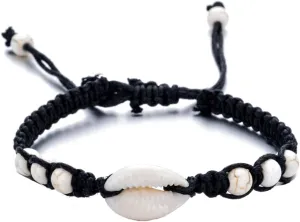 Caiyao Natural Cowrie Shell Turquoise Bead Bohemian Bracelet Handmade Braided Wax Rope Women Adjustable Starfish Anklet Beach Parties Jewelry