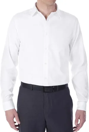 Calvin Klein Men's Slim Fit Non-Iron Herringbone Point Collar Dress Shirt, White, 16" Neck 34"-35" Sleeve