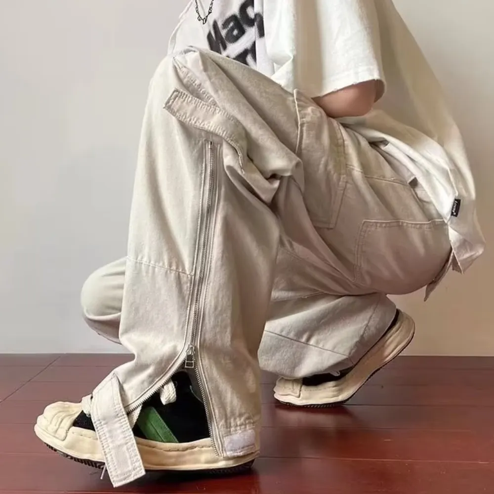 Casual Side Zip Cargo Pants